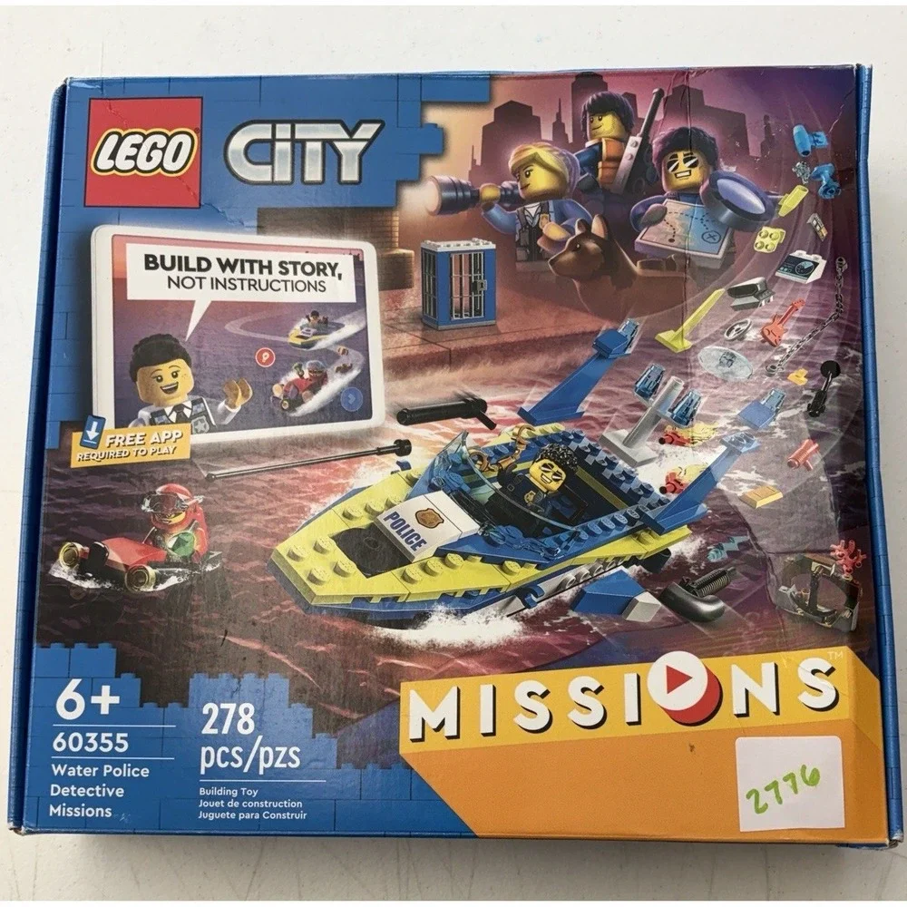 LEGO City 60355 Water Police Detective Missions, New In Box, Retired Set Bx Dmg